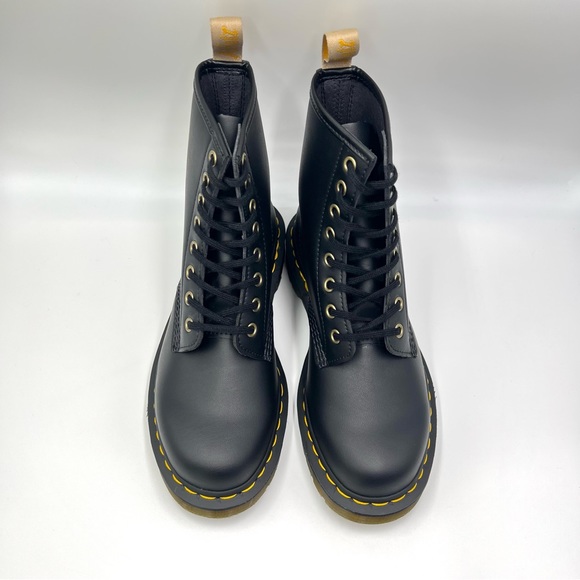 Dr Martens Black Felix Rub Off Faux Vegan Leather 1460 Lace Up Combat Boots NEW - Picture 3 of 14